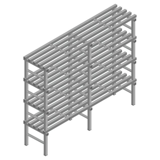Kunststof stelling REA Euro Grey 1600x2000x500 mm (hxbxd) 4 niveaus