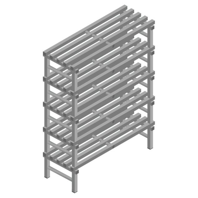 Kunststof stelling REA Euro Grey 1650x1200x500 mm (hxbxd) 5 niveaus