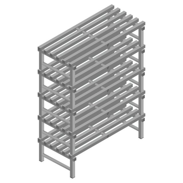 Kunststof stelling REA Euro Grey 1650x1200x600 mm (hxbxd) 5 niveaus