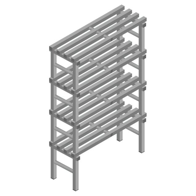 Kunststof stelling REA Euro Grey 1750x1000x400 mm (hxbxd) 4 niveaus