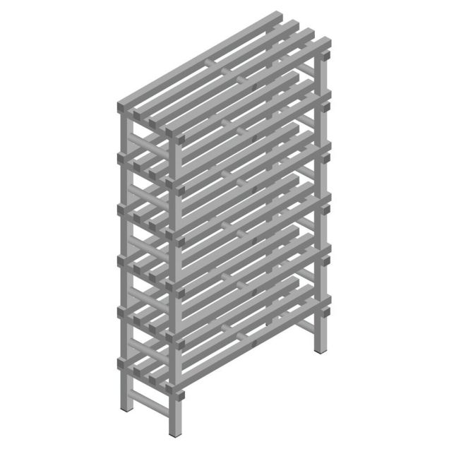Kunststof stelling REA Euro Grey 1750x1000x400 mm (hxbxd) 6 niveaus