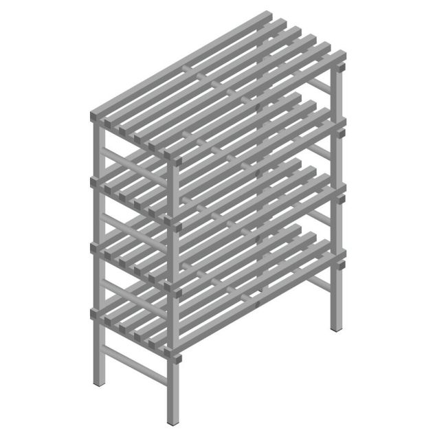 Kunststof stelling REA Euro Grey 1750x1200x600 mm (hxbxd) 4 niveaus
