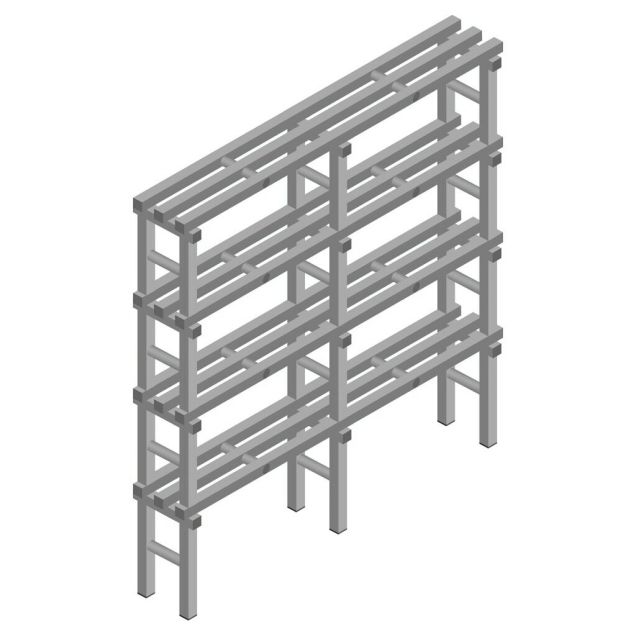 Kunststof stelling REA Euro Grey 1750x1500x300 mm (hxbxd) 4 niveaus