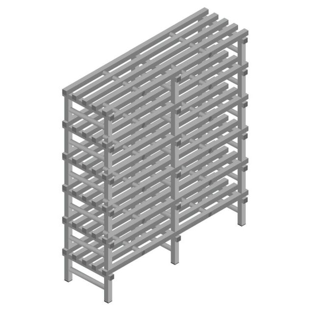 Kunststof stelling REA Euro Grey 1750x1500x500 mm (hxbxd) 6 niveaus