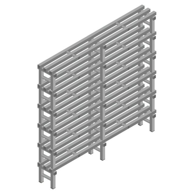 Kunststof stelling REA Euro Grey 1750x1800x300 mm (hxbxd) 6 niveaus