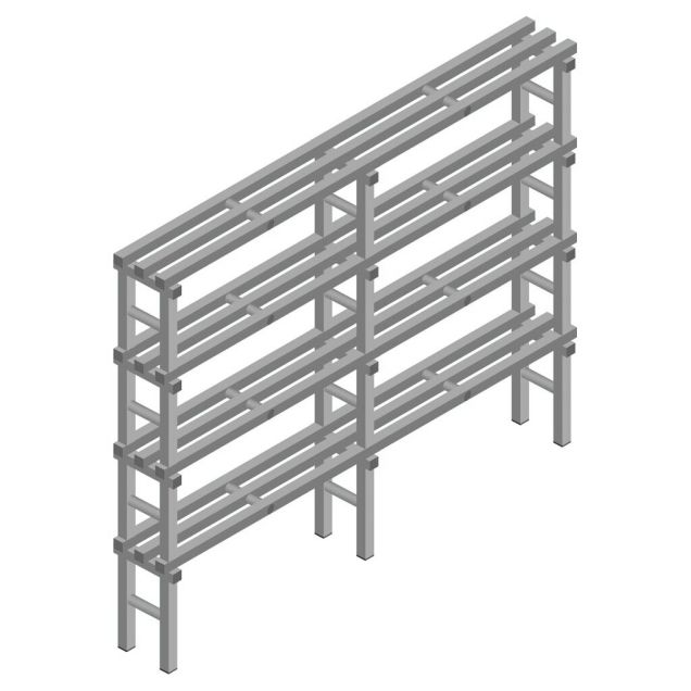 Kunststof stelling REA Euro Grey 1750x2000x300 mm (hxbxd) 4 niveaus