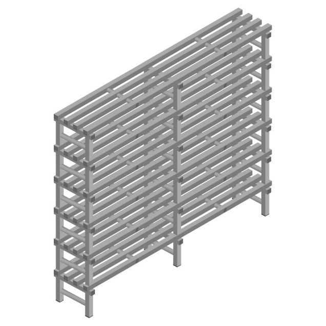 Kunststof stelling REA Euro Grey 1750x2000x400 mm (hxbxd) 6 niveaus