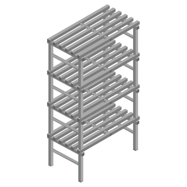 Kunststof stelling REA Euro Grey 1900x1000x600 mm (hxbxd) 4 niveaus