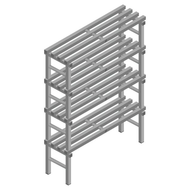 Kunststof stelling REA Euro Grey 1900x1200x400 mm (hxbxd) 4 niveaus