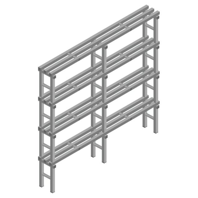 Kunststof stelling REA Euro Grey 1900x2000x300 mm (hxbxd) 4 niveaus