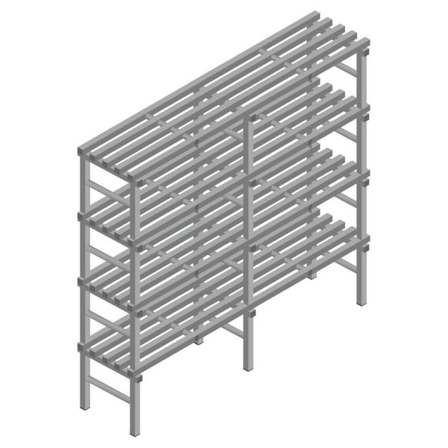 Kunststof stelling REA Euro Grey 1900x2000x500 mm (hxbxd) 4 niveaus