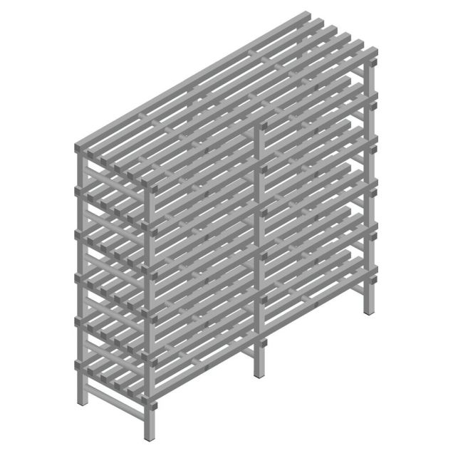 Kunststof stelling REA Euro Grey 2000x1800x600 mm (hxbxd) 6 niveaus