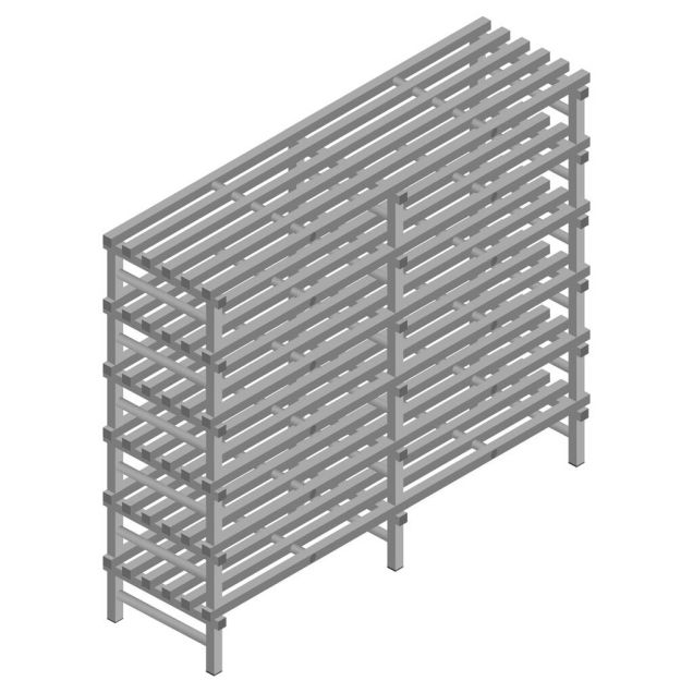 Kunststof stelling REA Euro Grey 2000x2000x600 mm (hxbxd) 6 niveaus