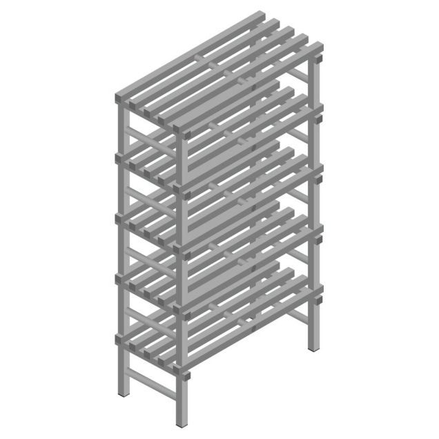 Kunststof stelling REA Euro Grey 2050x1000x500 mm (hxbxd) 5 niveaus
