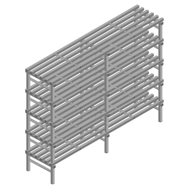 Kunststof stelling REA Euro Grey 2050x1800x600 mm (hxbxd) 5 niveaus