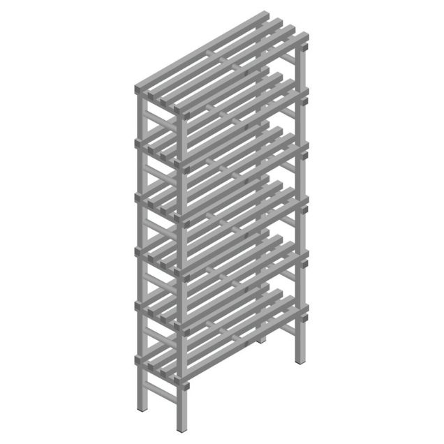 Kunststof stelling REA Euro Grey 2250x1000x400 mm (hxbxd) 6 niveaus