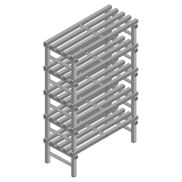 Kunststof stelling REA Euro Grey 2250x1000x500 mm (hxbxd) 5 niveaus