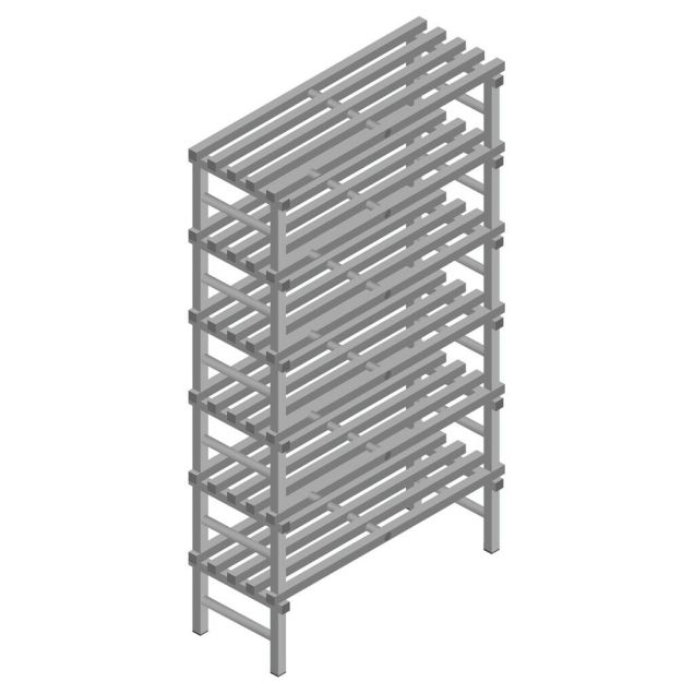 Kunststof stelling REA Euro Grey 2250x1500x500 mm (hxbxd) 6 niveaus