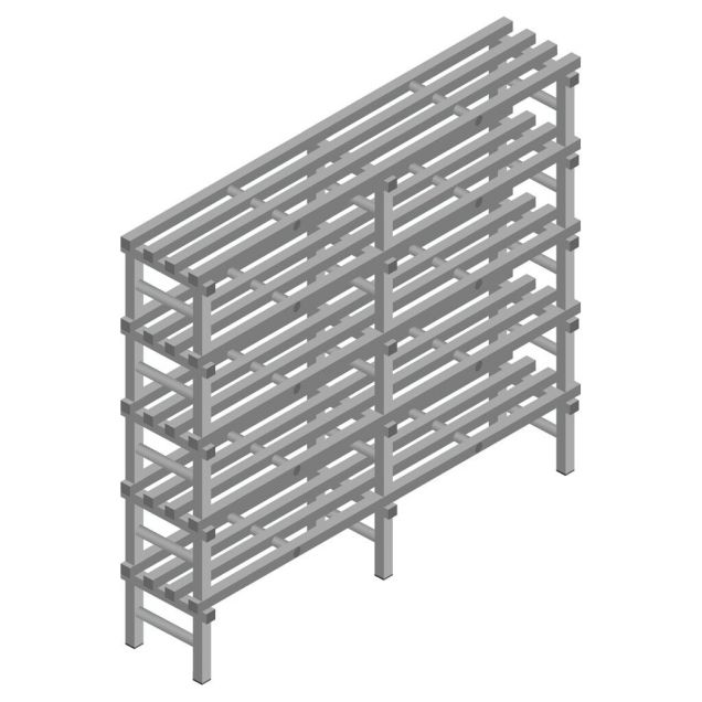 Kunststof stelling REA Euro Grey 2250x1800x400 mm (hxbxd) 5 niveaus