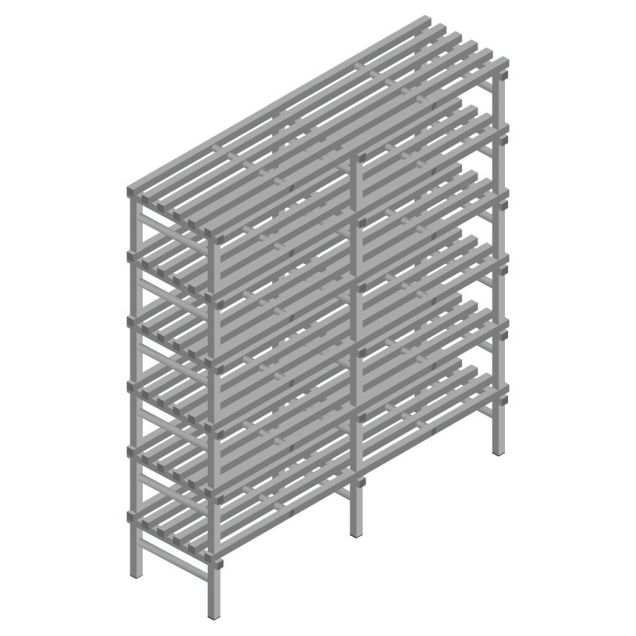 Kunststof stelling REA Euro Grey 2250x1800x600 mm (hxbxd) 6 niveaus