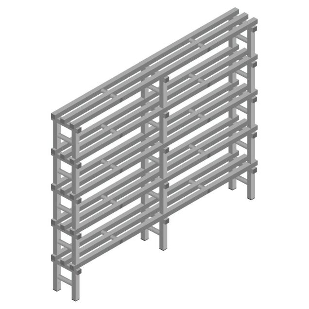 Kunststof stelling REA Euro Grey 2250x2000x300 mm (hxbxd) 5 niveaus