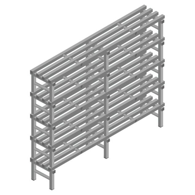 Kunststof stelling REA Euro Grey 2250x2000x400 mm (hxbxd) 5 niveaus