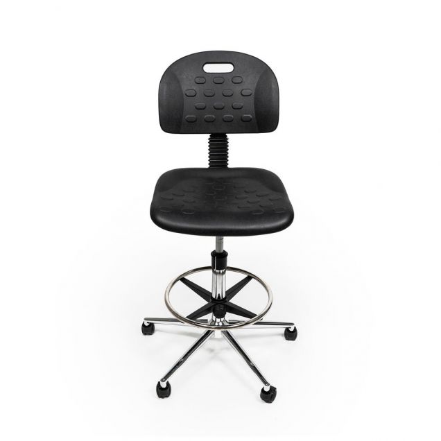 Ergonomische en verstelbare werkplaatsstoel op wielen/glijders - BT