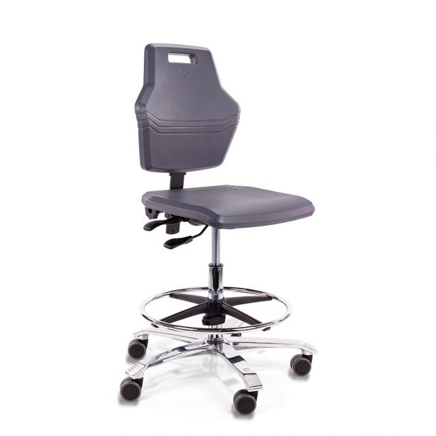 Score werkstoel Pro 4401 met wieltjes en voetensteun Zwart