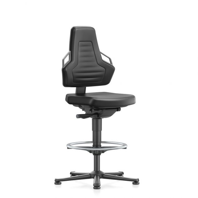 Bimos werkstoel Nexxit met glijders en voetenring Grijs