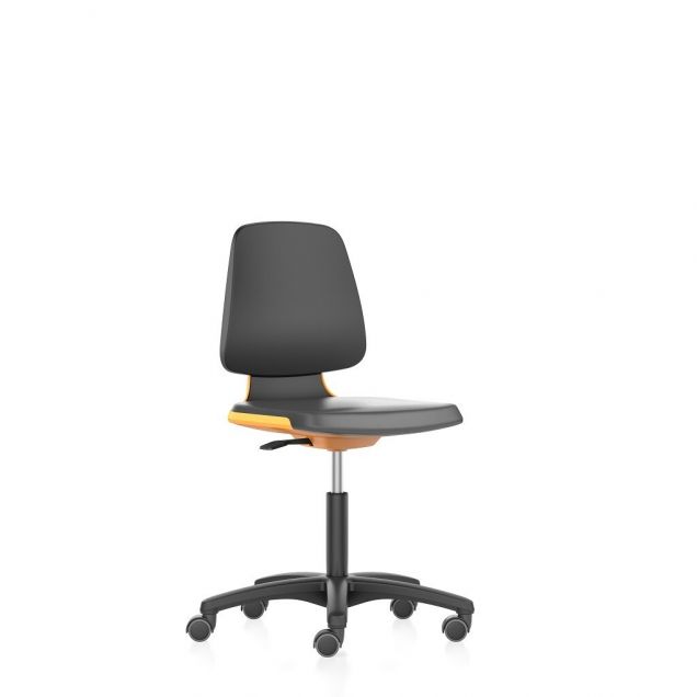 Bimos werkstoel Labsit met wieltjes Oranje