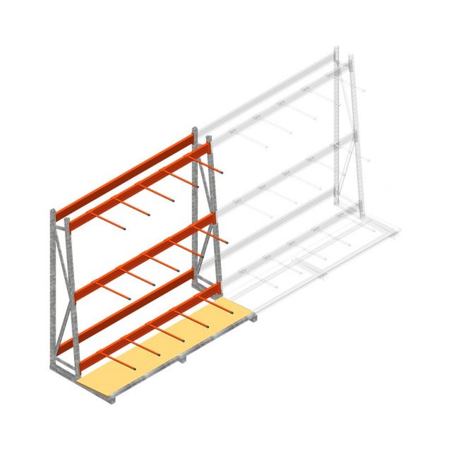 Stelling voor verticale opslag AR enkelzijdig 2000x1850x900 mm (hxbxd) 3 niveaus beginsectie