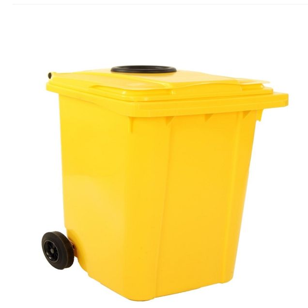 Kunststof container met rozet 240L, Geel