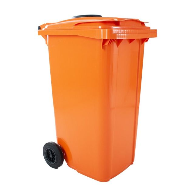 Kunststof container met rozet 240L, Oranje
