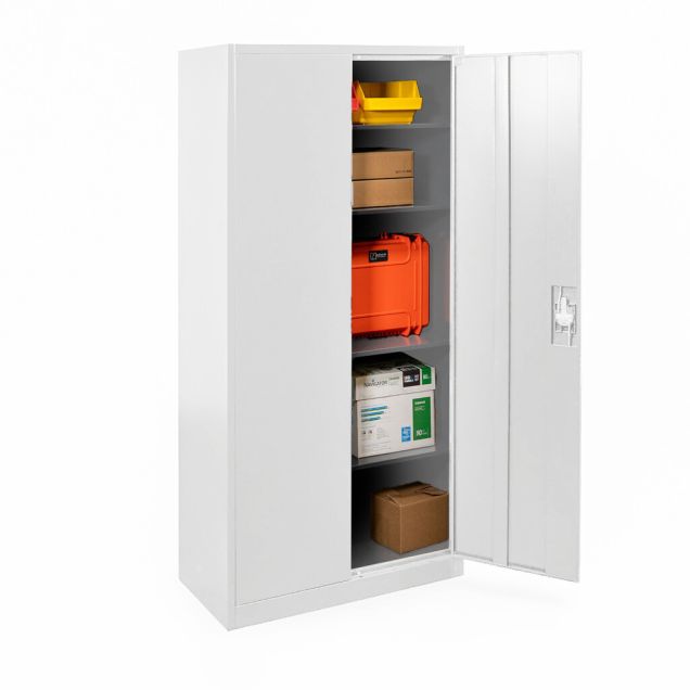 Draaideurkast met cilinderslot - 1800x900x400mm (hxbxd) Grijs
