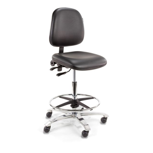 Score werkstoel Ergo Line 2302 met wieltjes en voetenring 60-85cm