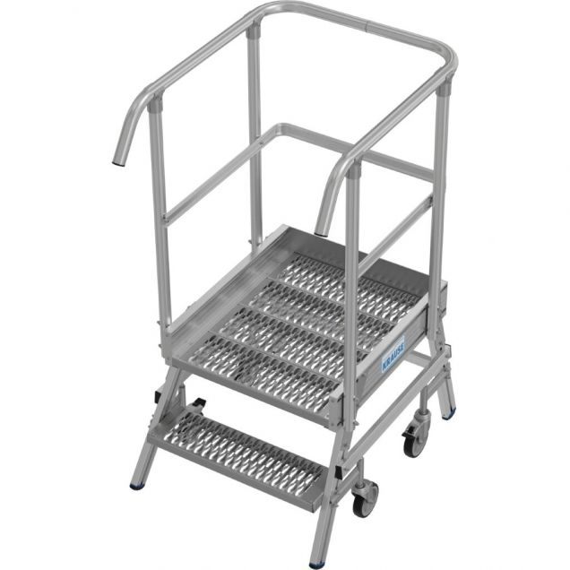 Platformtrap Krause enkel R13 antislip profielrooster 2 treden 500mm