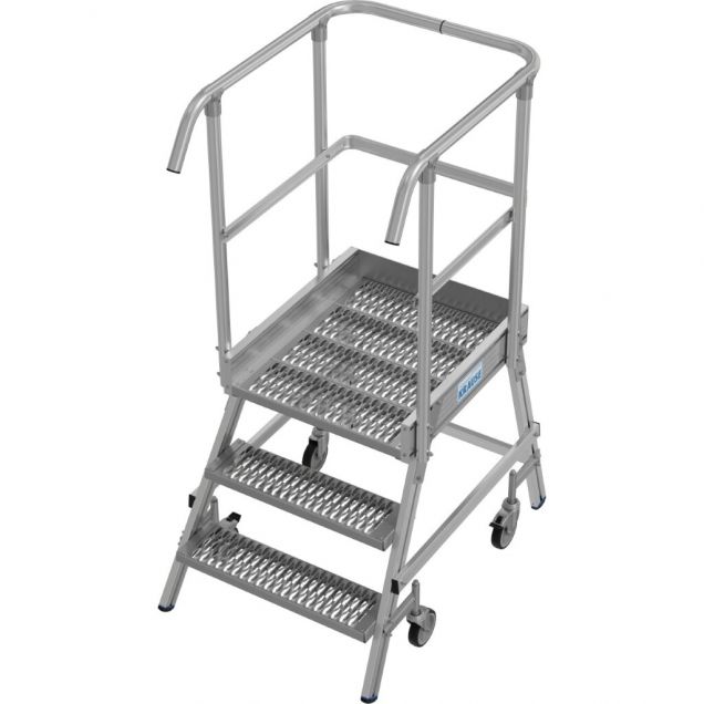 Platformtrap Krause enkel R13 antislip profielrooster 3 treden 750mm