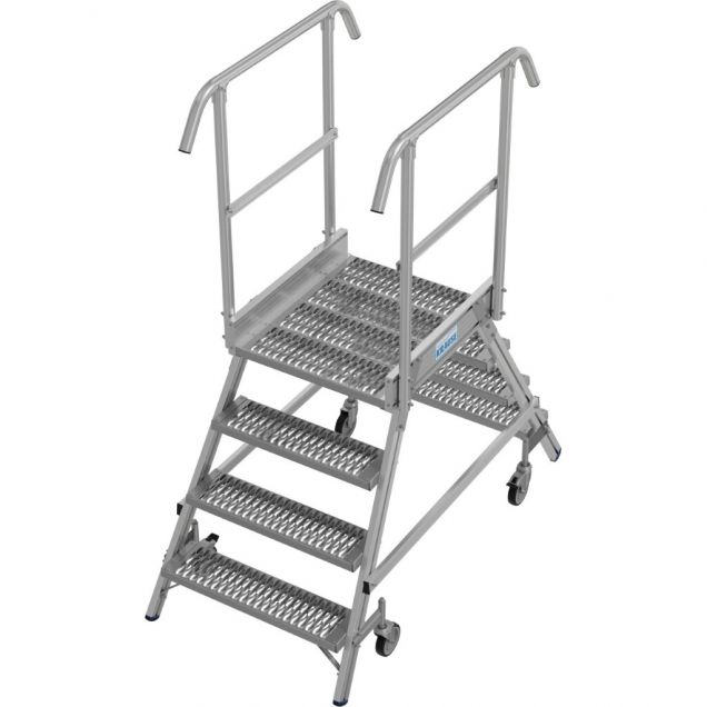 Platformtrap Krause dubbel R13 antislip profielrooster 2x4 treden 1000mm