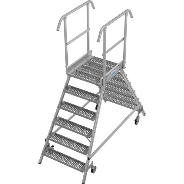 Platformtrap Krause dubbel R13 antislip profielrooster 2x6 treden 1450mm