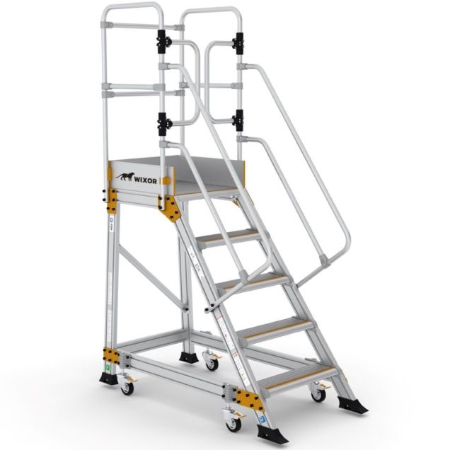 Platformtrap Wixor met veerwielen 5 treden