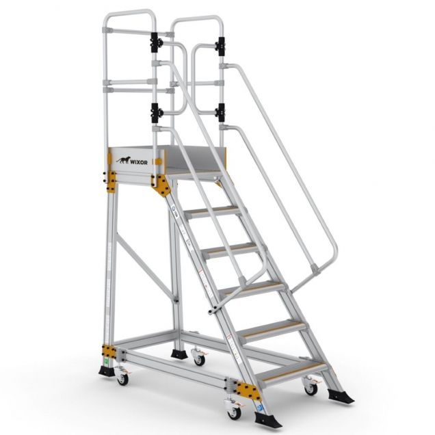 Platformtrap Wixor met veerwielen 6 treden