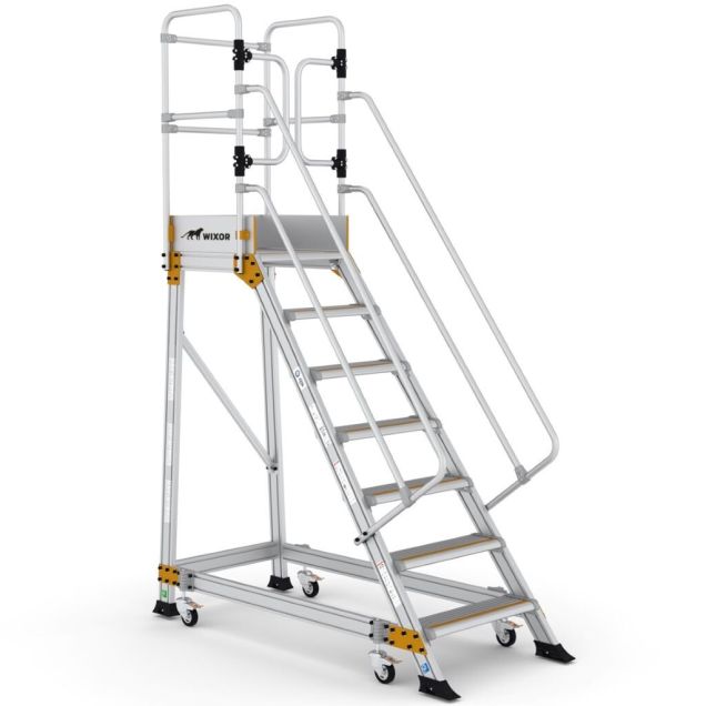 Platformtrap Wixor met veerwielen 7 treden