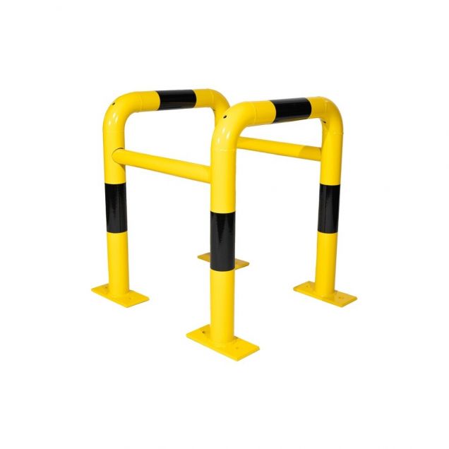 Kolombeschermer uit buis 500x500x600mm ø60mm Geel/zwart