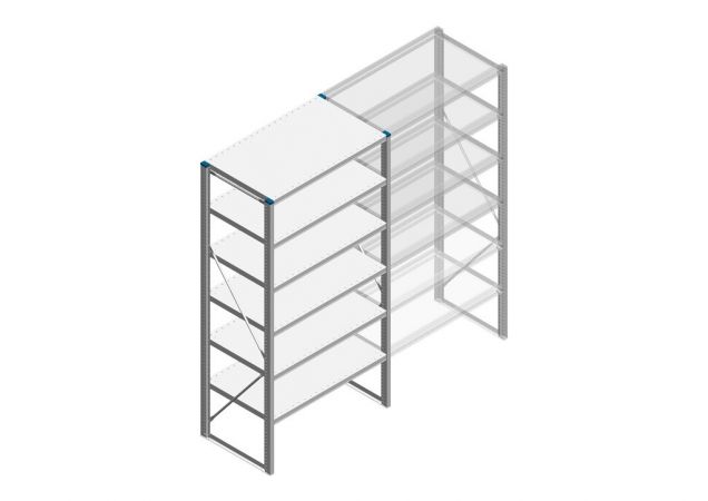 Beginsectie gebruikte Nedcon legbordstelling 2000x970x800 mm (hxbxd) 6 niveaus