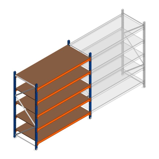 Grootvakstelling Kimer 1750x1500x800 mm (hxbxd) 5 niveaus beginsectie met voorgemonteerde frames