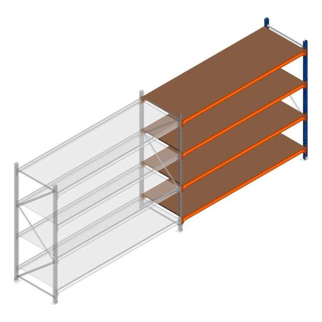 Grootvakstelling Kimer 1750x2250x800 mm (hxbxd) 4 niveaus aanbouwsectie