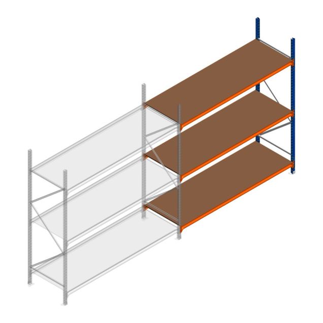 Grootvakstelling Kimer 2250x2250x800 mm (hxbxd) 3 niveaus aanbouwsectie met voorgemonteerde frames