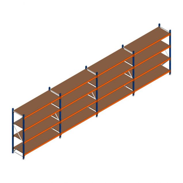 Voordeelrij grootvakstelling Kimer 1750x6250x600 mm (hxbxd) 4 niveaus met voorgemonteerde frames