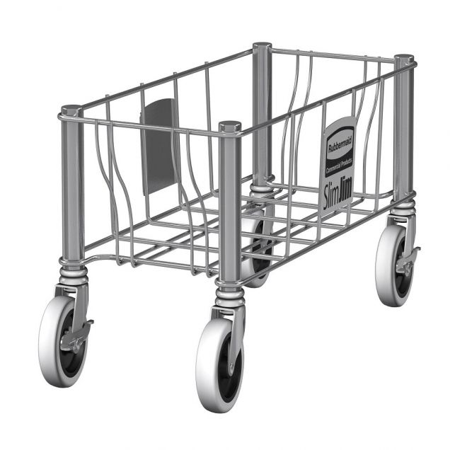 RVS dolly voor Slim Jim afvalbak enkelvoudig, voor 60 en 87ltr kleur verzinkt