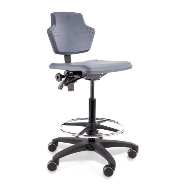 Score werkstoel Spirit 1502 met wieltjes en voetenring 59-84cm